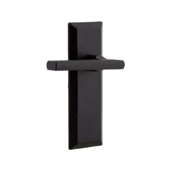 Unbranded Ageless Iron Keep Long Plate Single Dummy Door Lever with Dirk Lever in Black Iron