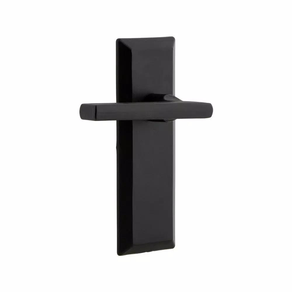 Unbranded Ageless Iron Dirk Lever Passage Door Handle with Keep Long Plate in Black Iron