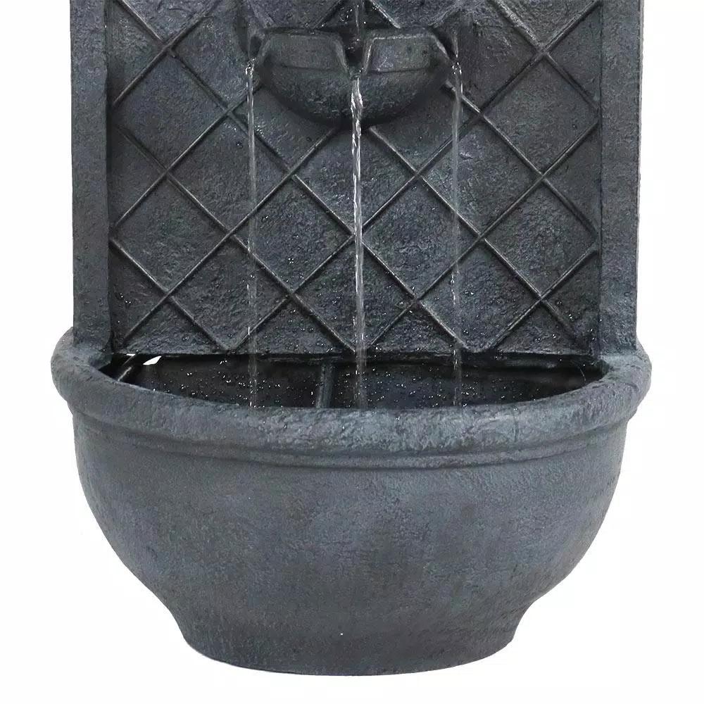 Sunnydaze Decor Messina Resin Lead Solar Outdoor Wall Fountain with Dual Pump Options