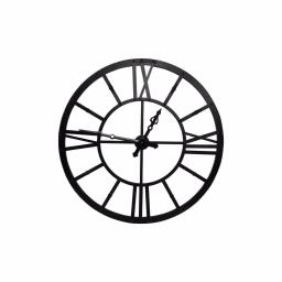 3R Studios Black Metal Framed Oversized Wall Clock with Roman Numerals thumbnail 1