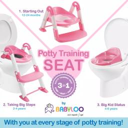 Babyloo Bambino 3-in-1 Convertible Toddler Potty Trainer and Step Stool - Pink thumbnail 10