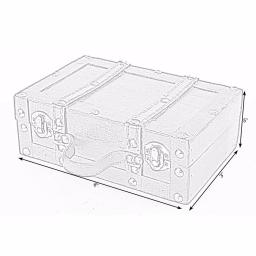 Vintiquewise Antique Style Small Wooden Suitcase Decorative Box with Leather Straps and Cherry Finish thumbnail 5
