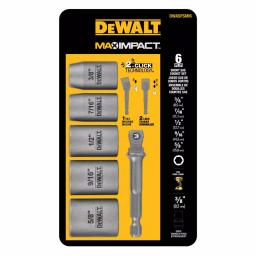 DEWALT MAX Impact 3/8 in. Carbon Steel Socket Set with 1/4 in. Adapter, 6-Piece thumbnail 3