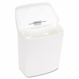 HOSPECO Wall Mount Sanitary Napkin Receptacle, White ABS Plastic, 1 Gallon thumbnail 4