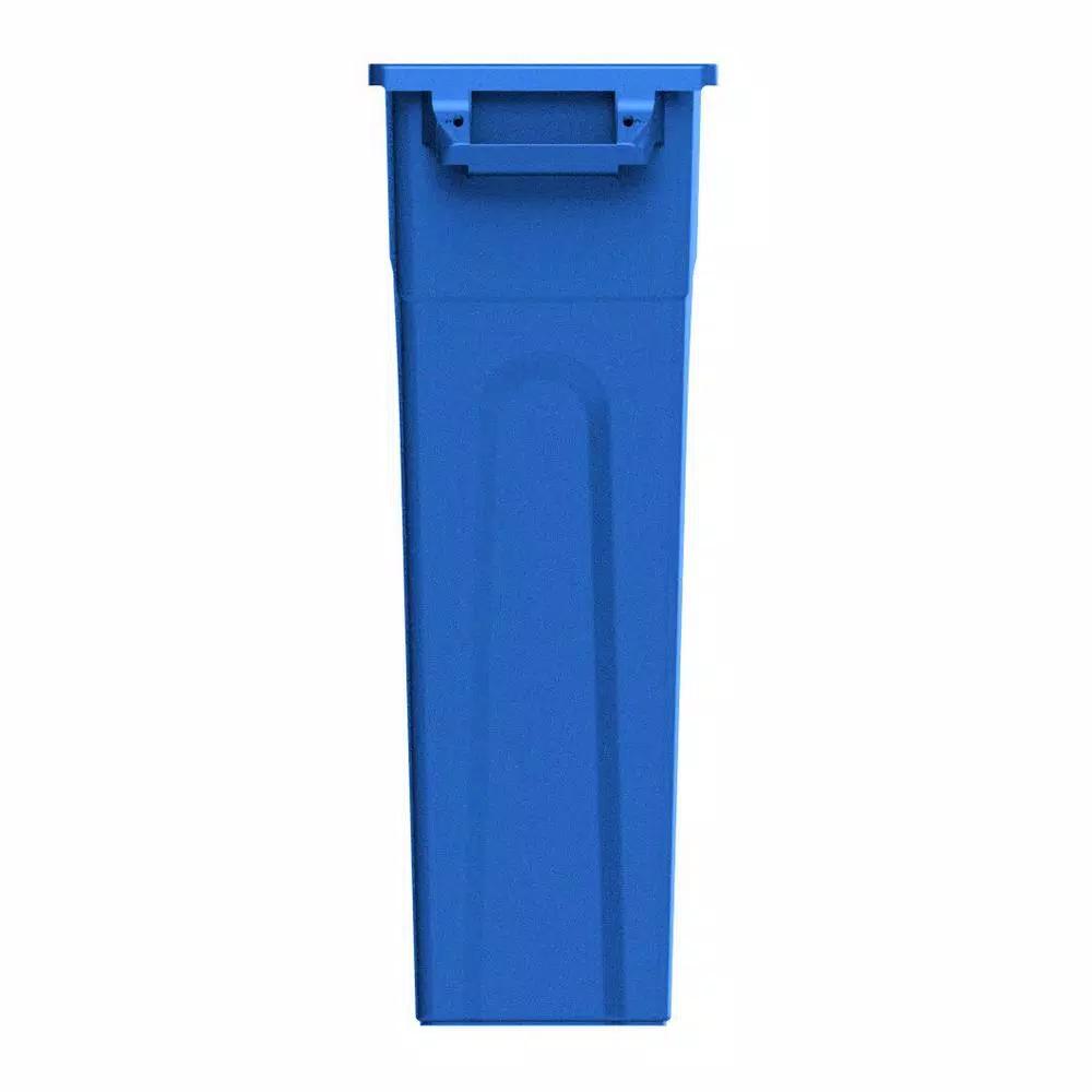 United Solutions 23 Gal. Blue Slim Recycling Highboy Waste Container