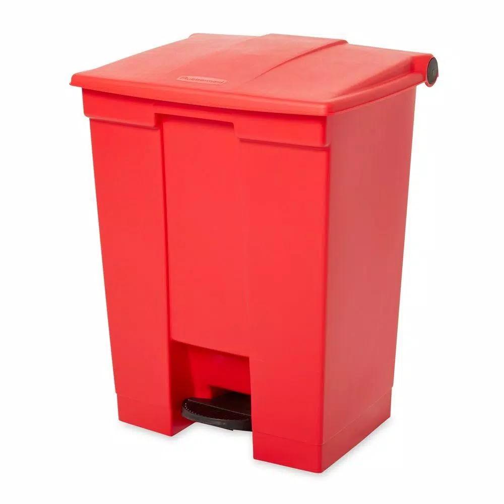 Rubbermaid Commercial Products 18 Gal. Red Fire-Safe Step-On Medical Trash Can, Puncture-Resistant Plastic