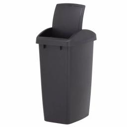 Rubbermaid 12.5 Gal. Black Swing Top Plastic Wastebasket thumbnail 4