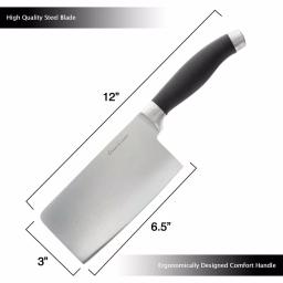 Trademark Classic Cuisine 6.5 in. Stainless Steel Chopper Cleaver Knife with Comfort Grip Handle thumbnail 3