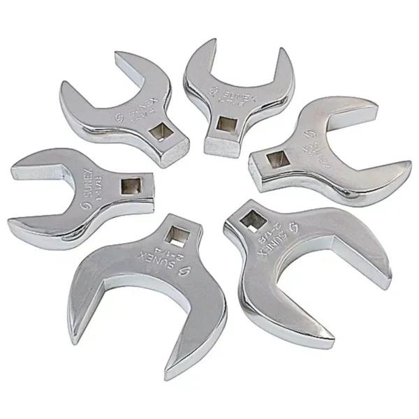 Sunex Tools 1/2 in. Drive Fractional Crowfoot Wrench Set, 6-Piece