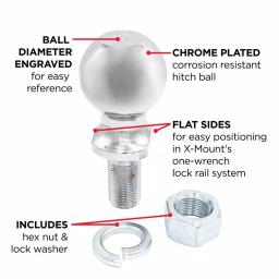 TowSmart 6,000 lb. Capacity Chrome Hitch Ball, 2-5/16 in. Diameter, 1 in. x 2 in. Shank thumbnail 4