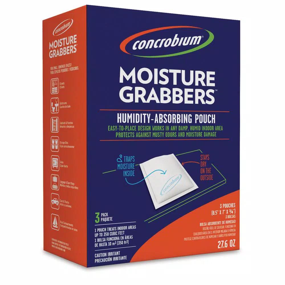 Concrobium Moisture Grabbers Humidity Absorbing Pouches, 27.6 oz (3-Pack)
