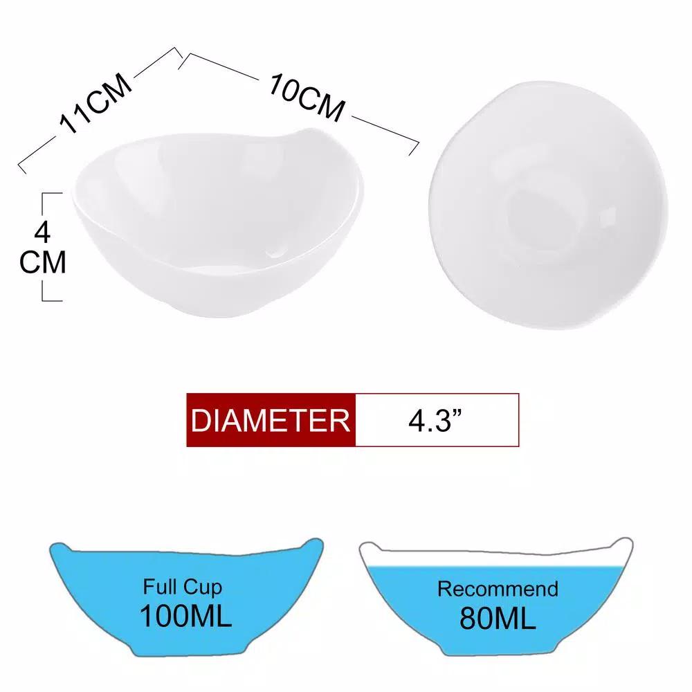 MALACASA 4.3 in. White Ceramic Ramekins Set of 12, Porcelain Souffle Dishes and Serving Bowls