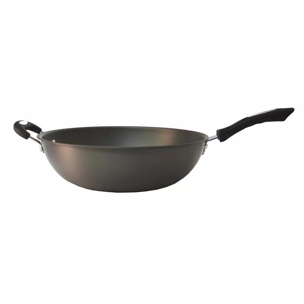 SPT Hard Anodized 13.4 in. Aluminum Wok with Lid, Induction Ready Cookware Set