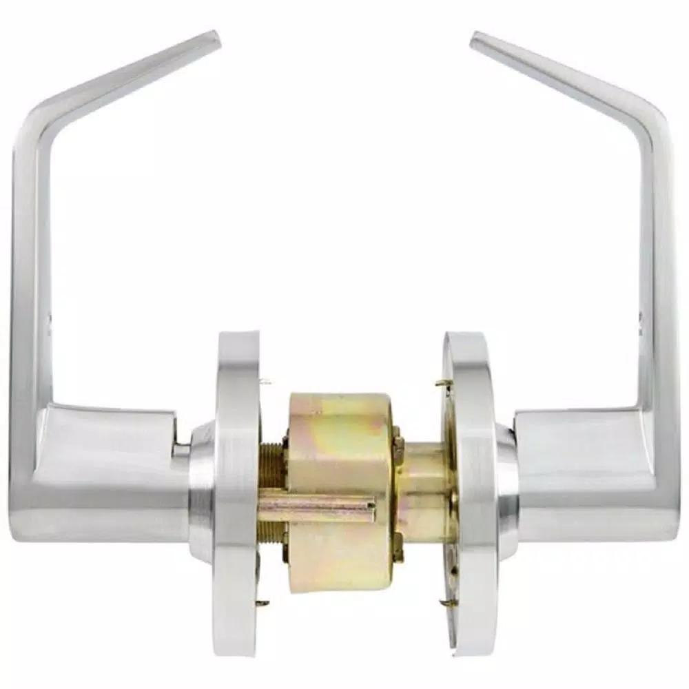 Universal Hardware Heavy Duty Classroom Keyed Entry Door Lever, Satin Chrome, 2-3/4 in. Backset