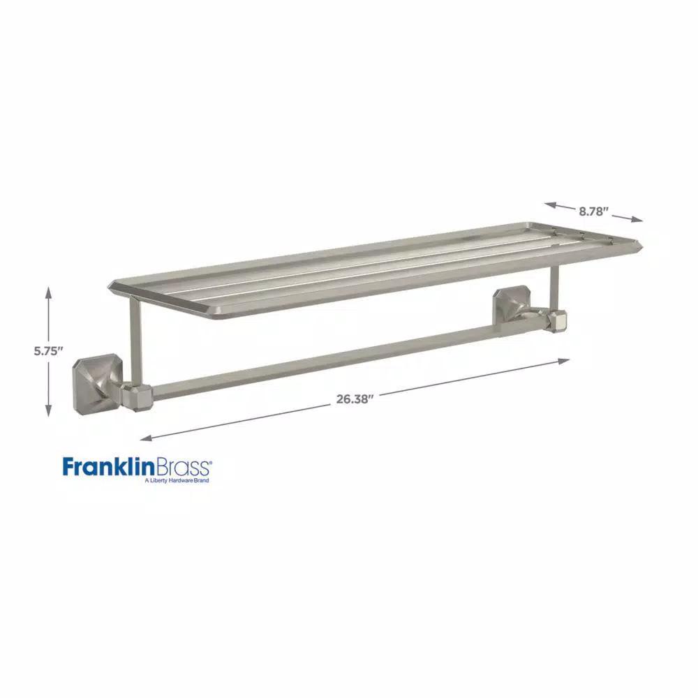 Franklin Brass Napier 24 in. W Metal Towel Train Rack, Satin Nickel