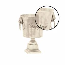 LITTON LANE 16 in. Rustic Silver Aluminum Champagne Wine Cooler with Lion Head Handles thumbnail 3