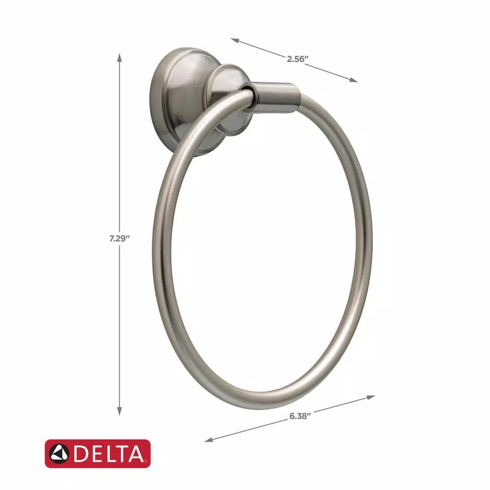 Delta Starmount Brushed Nickel Towel Ring with SpotShield Technology