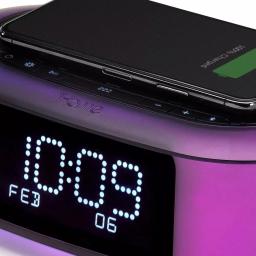 iHome TIMEBOOST GLOW Color Changing Bluetooth Alarm Clock Speaker with Qi Wireless Charging thumbnail 9