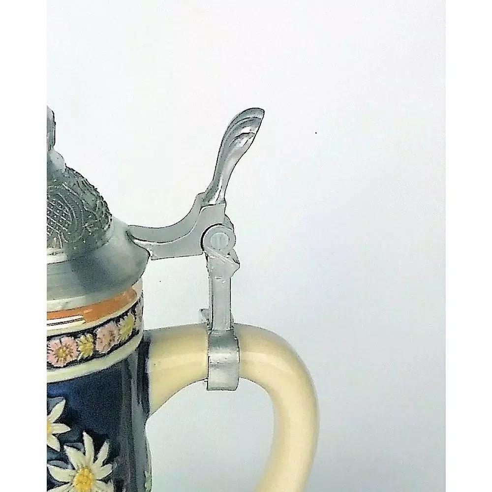 Heim Concept 16 oz. Ceramic Beer Stein with Steeple Lid, Silver