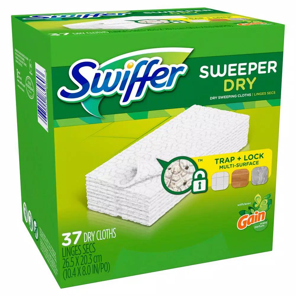 Swiffer Sweeper Dry Cloth Refills with Gain Original Scent, 37-Count, 4-Pack