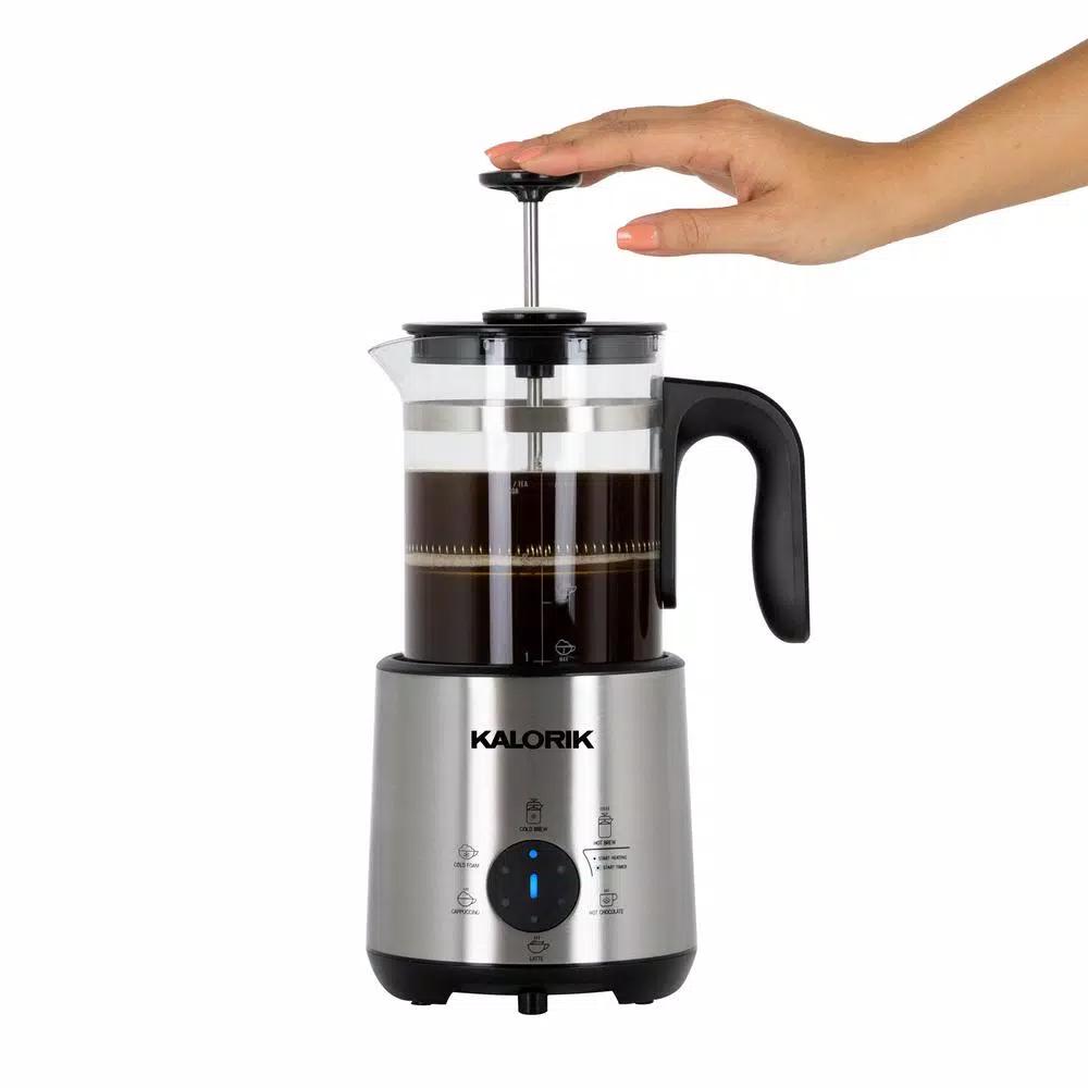 KALORIK Bartista 8-in-1 Electric French Press Coffee Maker, 24 oz. Stainless Steel