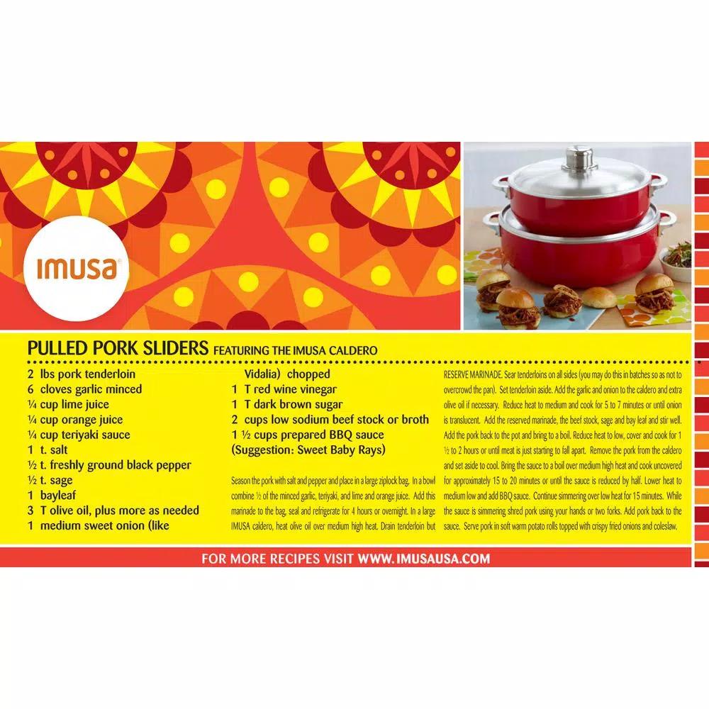 IMUSA 11.6 qt. Cast Aluminum Caldero with Natural Finish and Tight Fitting Lid