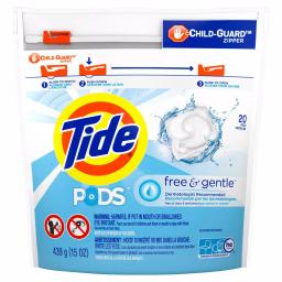 Tide PODS Free and Gentle Unscented Laundry Detergent Pods, 20-Count thumbnail 1