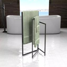 Gatco 3-Tier Freestanding Rectangle Towel Rack, Matte Black thumbnail 2