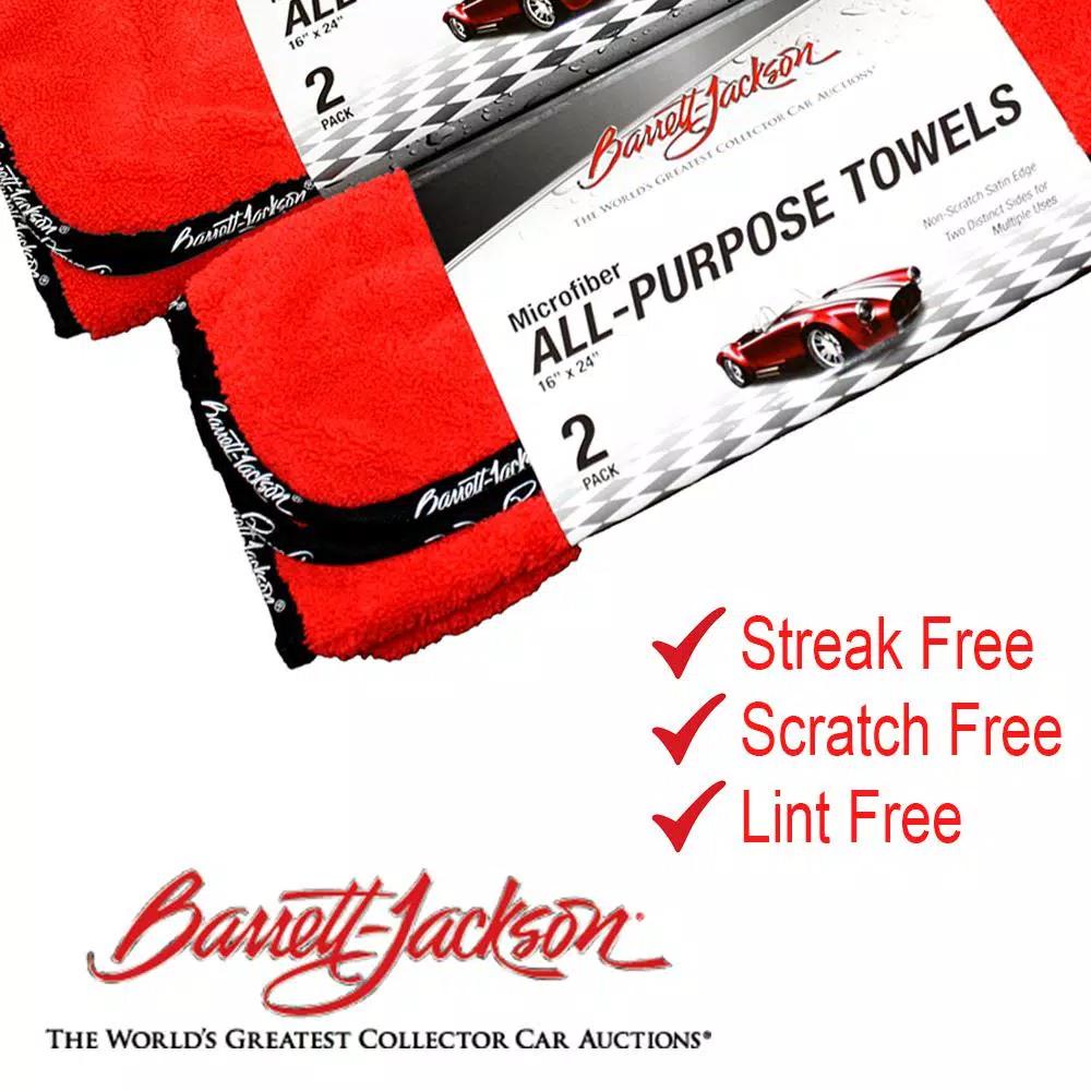 Barrett-Jackson Premium Microfiber Detailing Towel Kit, 2-Pack (4 Total)