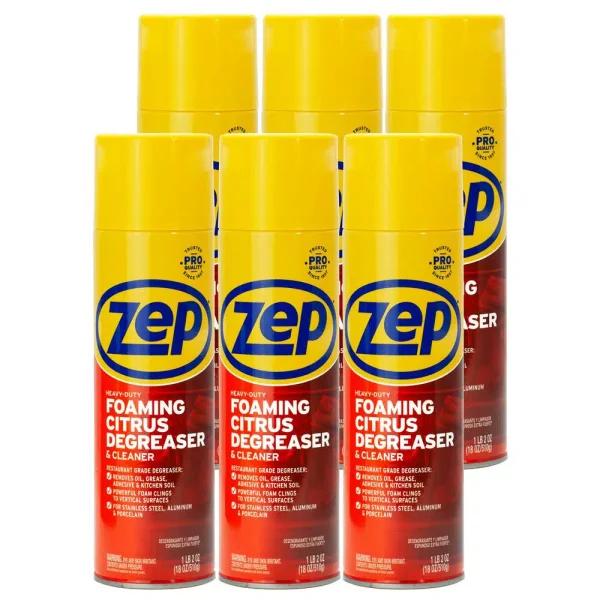 ZEP Heavy-Duty Foaming Degreaser, Natural Citrus Formula, 18 oz (Case of 6)
