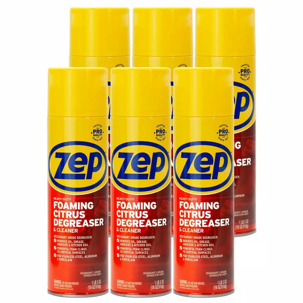 ZEP Heavy-Duty Foaming Degreaser, Natural Citrus Formula, 18 oz (Case of 6)