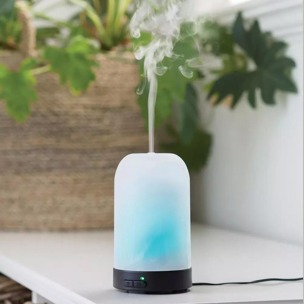 Airome 9.3 in. Frosted Glass Ultrasonic Essential Oil Diffuser, 100ml Capacity
