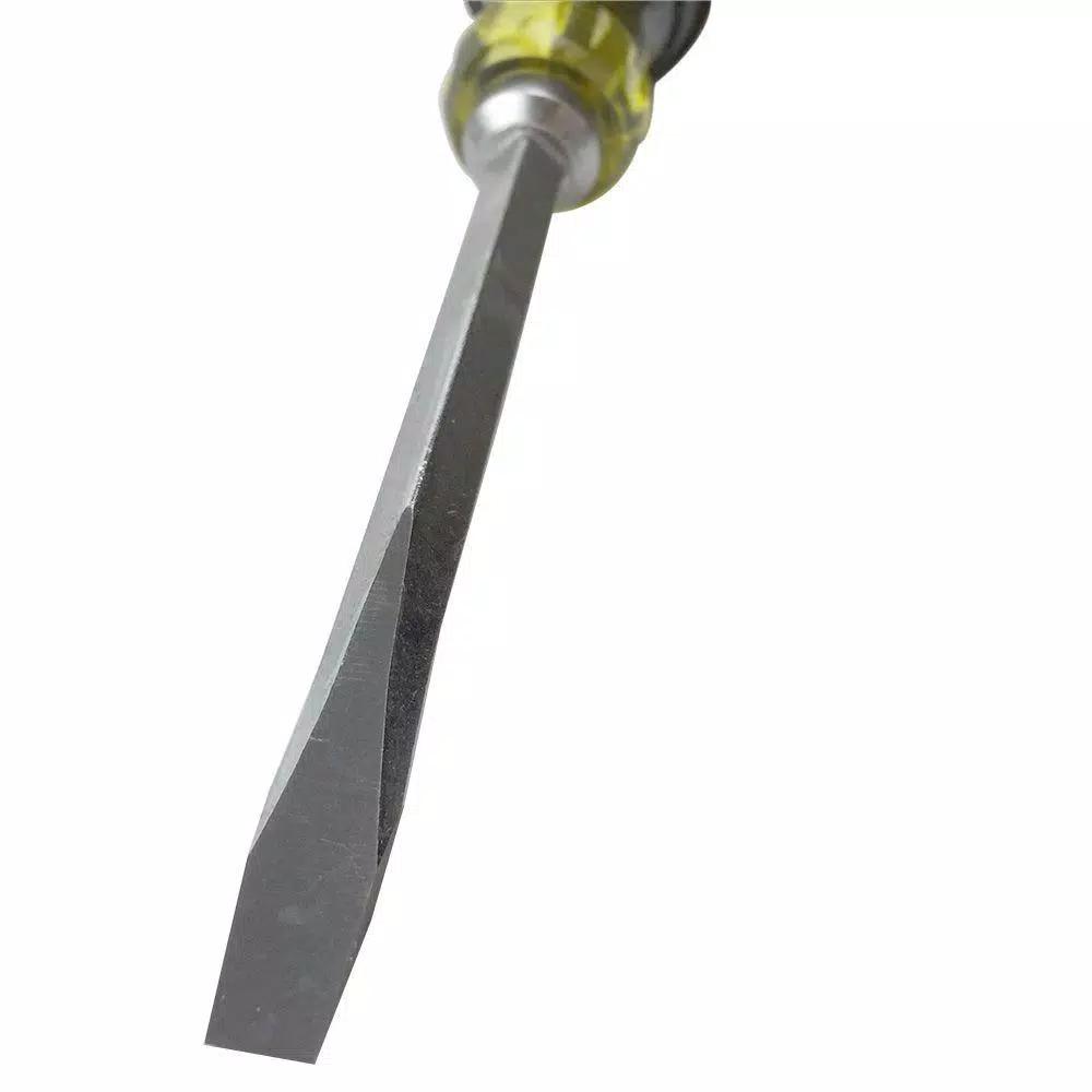 Klein Tools 1/4 in. Flat Head Screwdriver with 4 in. Square Shank and Cushion Grip