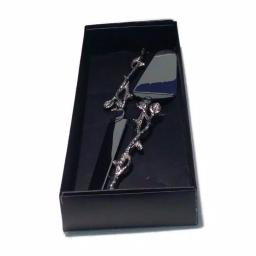 Heim Concept Silver Leaf Cake Servers, 2-Piece Stainless Steel Set thumbnail 2