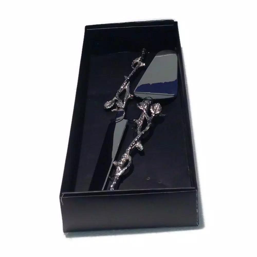 Heim Concept Silver Leaf Cake Servers, 2-Piece Stainless Steel Set