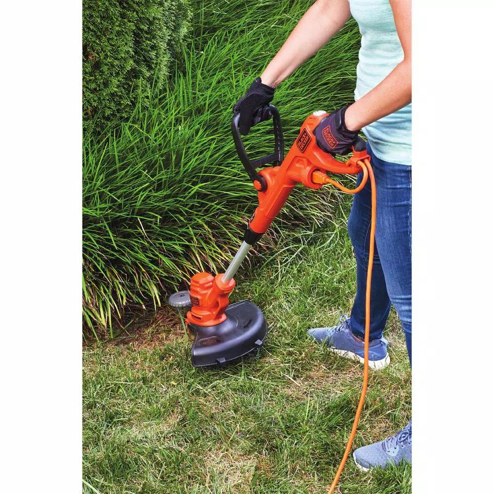 BLACK+DECKER 14 in. 6.5 Amp Corded Electric String Trimmer and Edger with EASYFEED