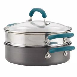 Rachael Ray Create Delicious 3 qt. Hard Anodized Aluminum Nonstick Steamer Set, Gray thumbnail 5