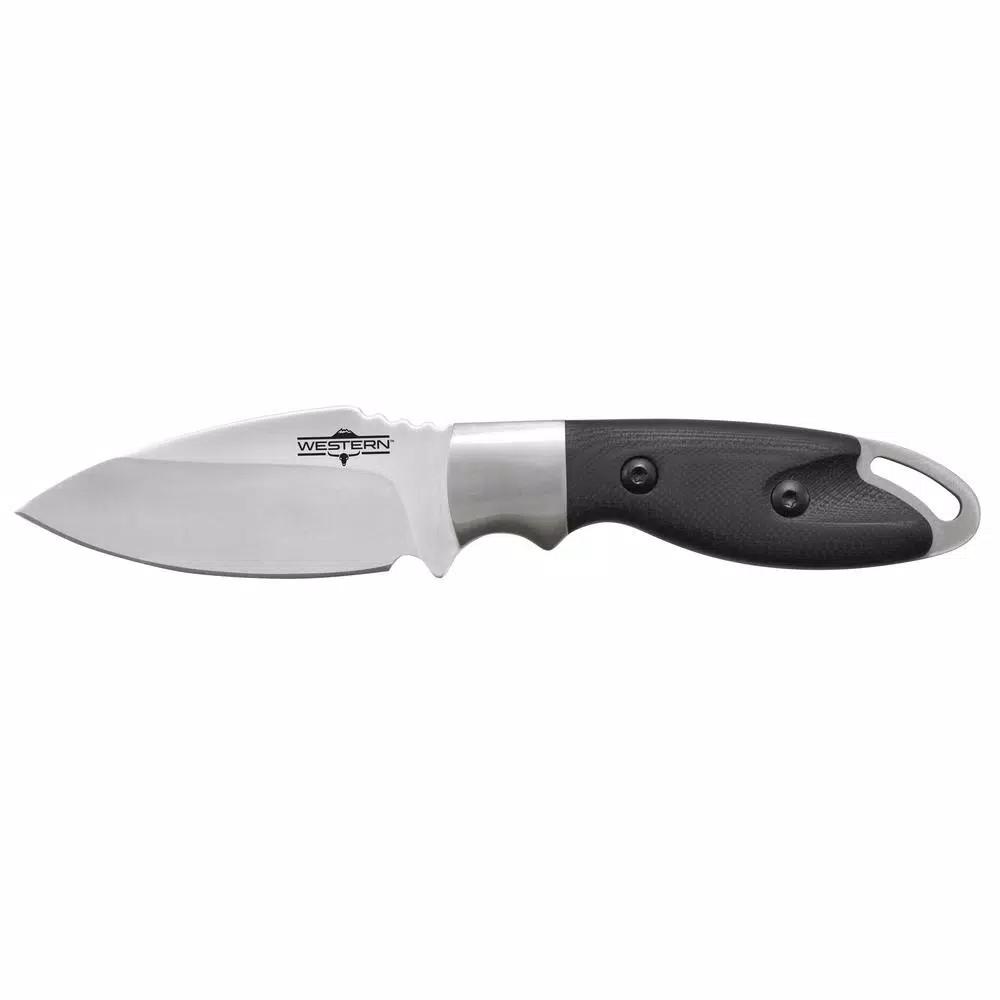 Western Kota 7 in. Titanium Bonded Drop Point Fixed Blade Knife with G10 Handle and Sheath