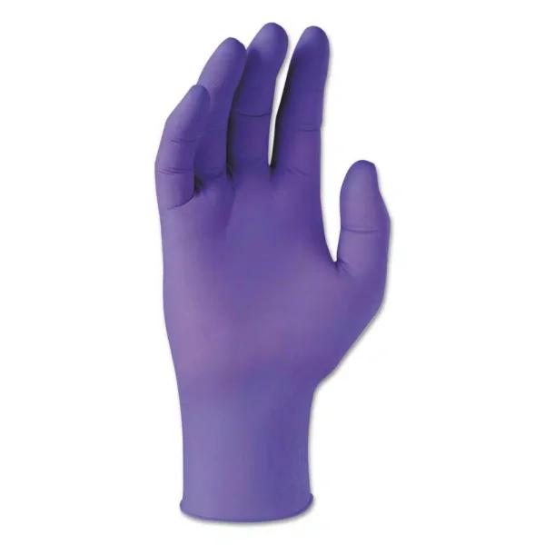 Kimberly-Clark PROFESSIONAL Small Purple Nitrile Disposable Exam Gloves, Textured Fingertips, Beaded Cuff, 100-Count