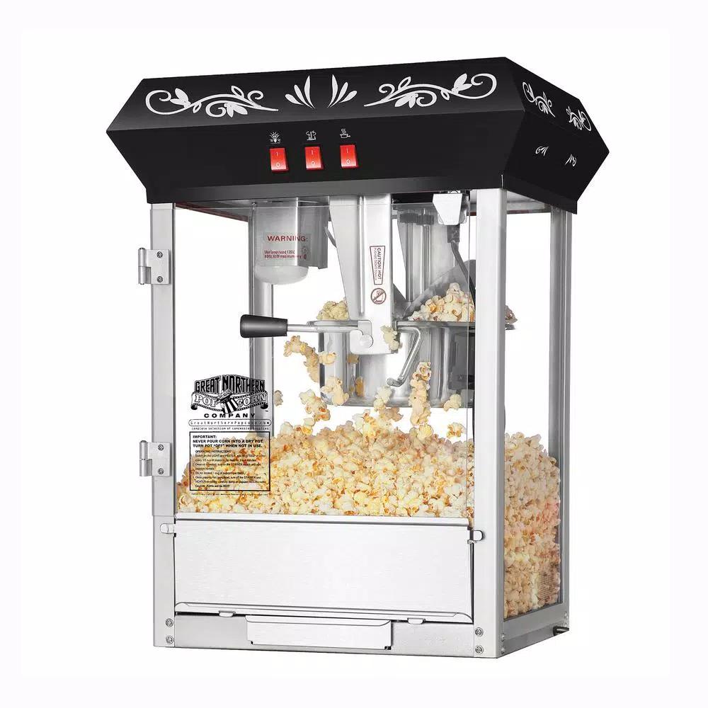 Great Northern Popcorn 850-Watt 8 oz. Black Popcorn Popper Machine