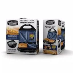 GraniteStone Classic Blue Non-Stick Diamond Infused Sandwich Maker, 2-Slice Countertop Grill thumbnail 3