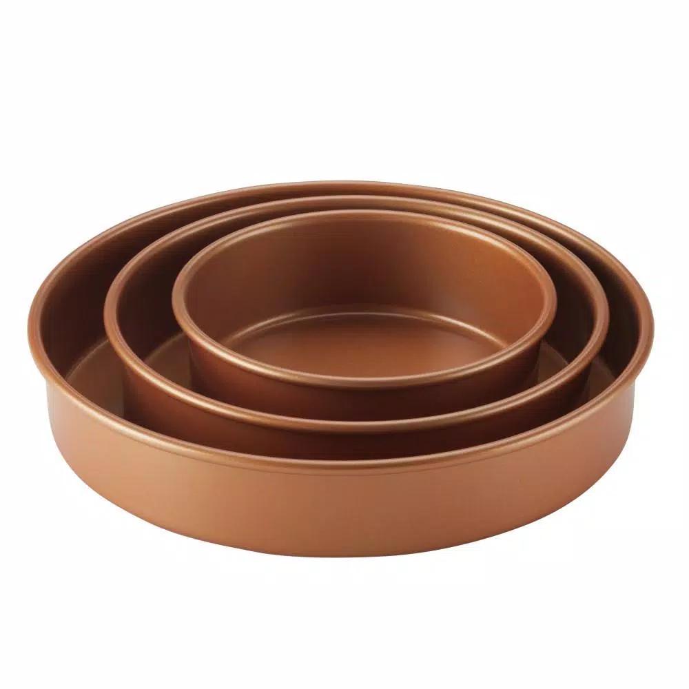 Ayesha Curry Ayesha Bakeware 3-Piece Round Cake Pan Set, Copper Nonstick Steel