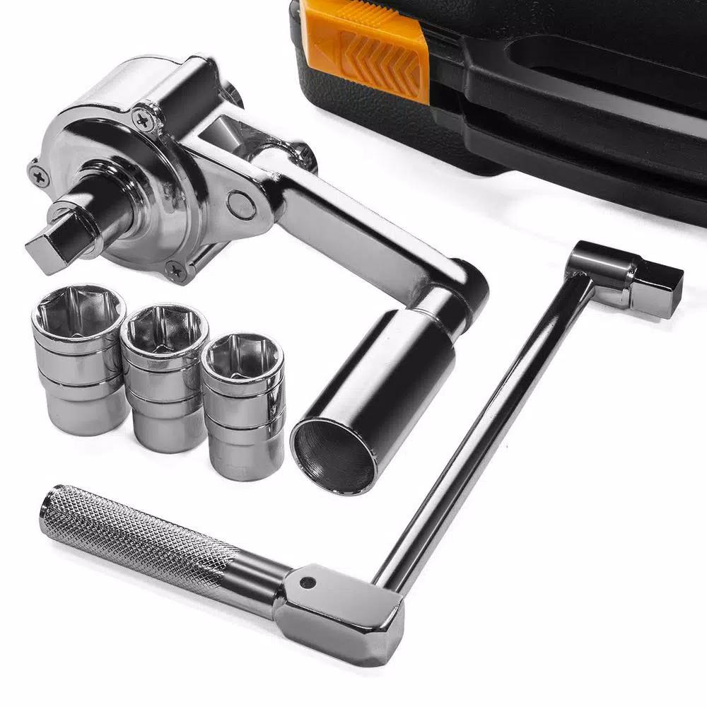XtremepowerUS 6-Piece Lug Nut Torque Wrench Multiplier Set with 3 Sockets, 360Nm Output