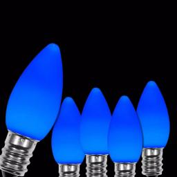 Wintergreen Lighting OptiCore C7 LED Blue Smooth Opaque Christmas Light Bulbs, 25-Pack thumbnail 1