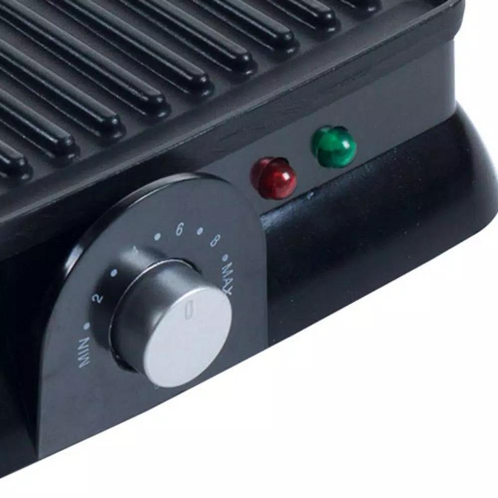 Chef Buddy 1400W Silver Non-Stick Panini Press and Countertop Grill