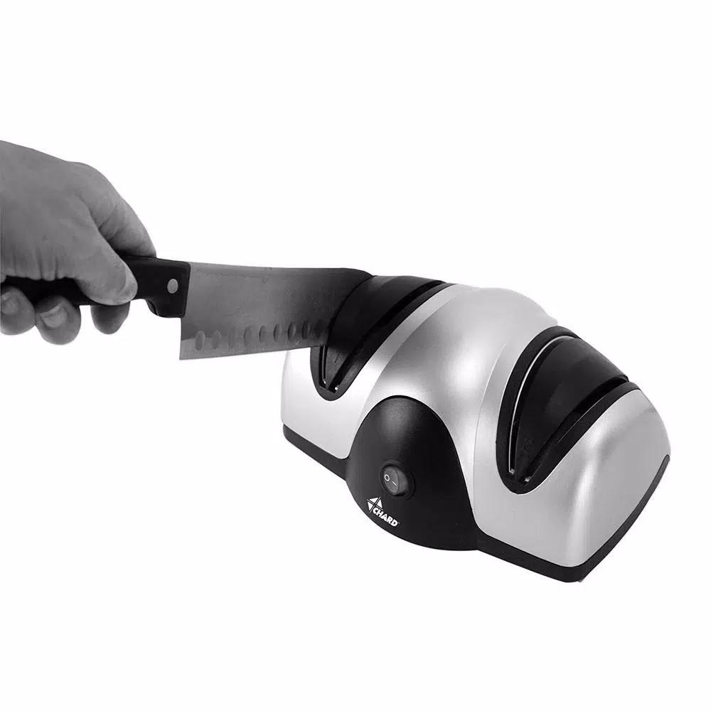 Chard 2-Step Electric Knife Sharpener, Silver/Black