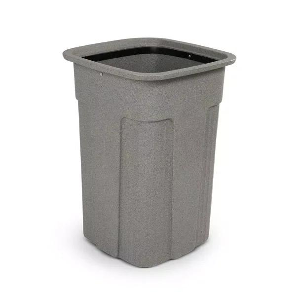Toter Slimline 35 Gallon Graystone Rectangular Trash Can