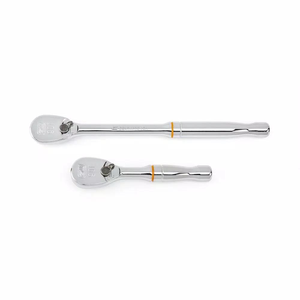 GEARWRENCH 3/8 in. Drive 90-Tooth Compact Head Teardrop Ratchet Set, 2-Piece