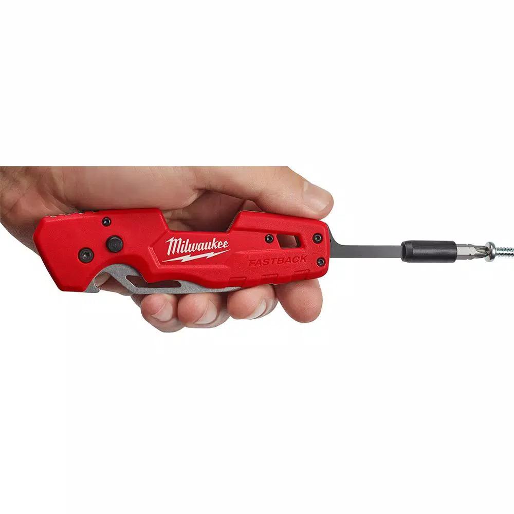 Milwaukee FASTBACK 5-in-1 Folding Utility Knife with 3 in. Tanto Blade