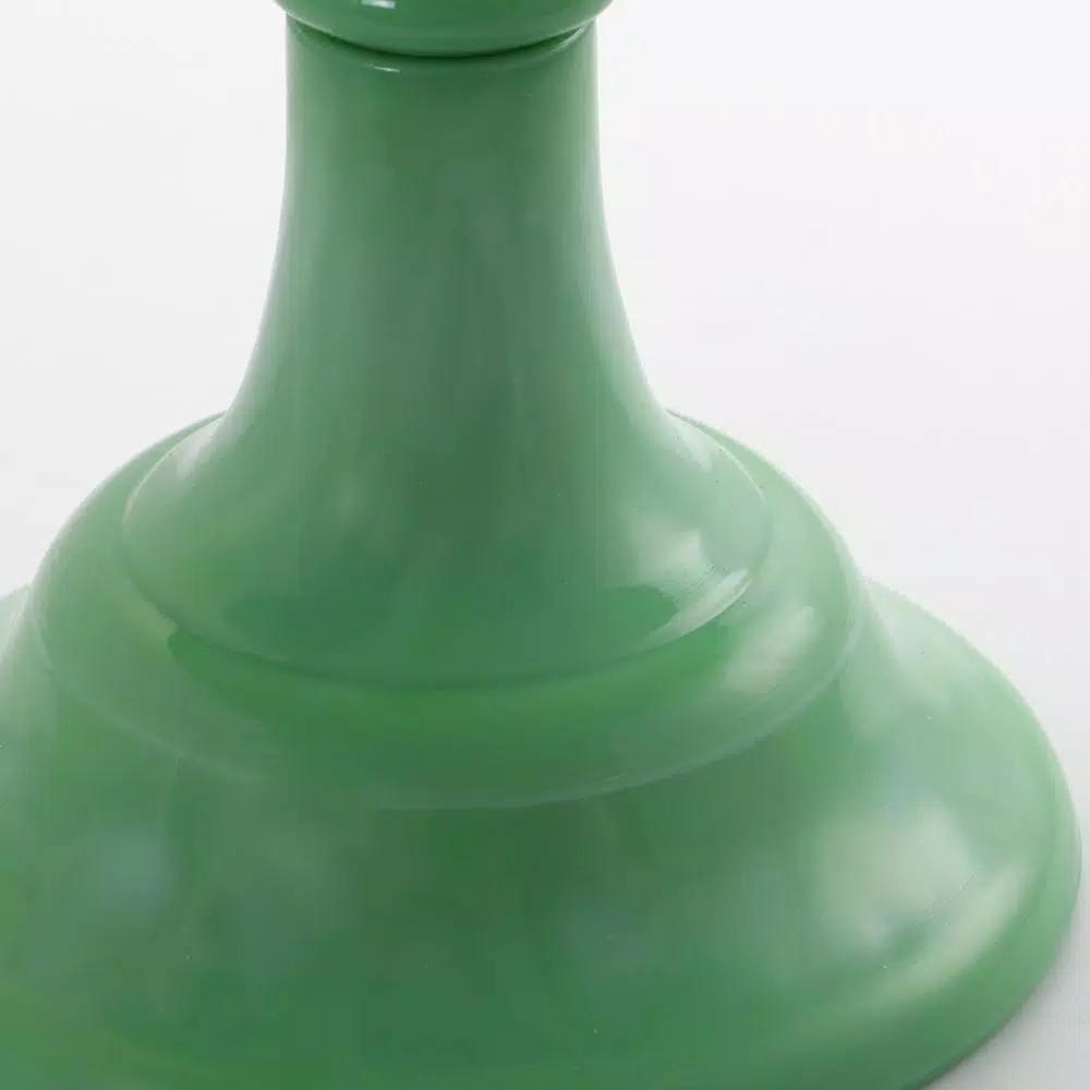 Gibson Cake Stand with Glass Lid, Light Green Round Dessert Platter